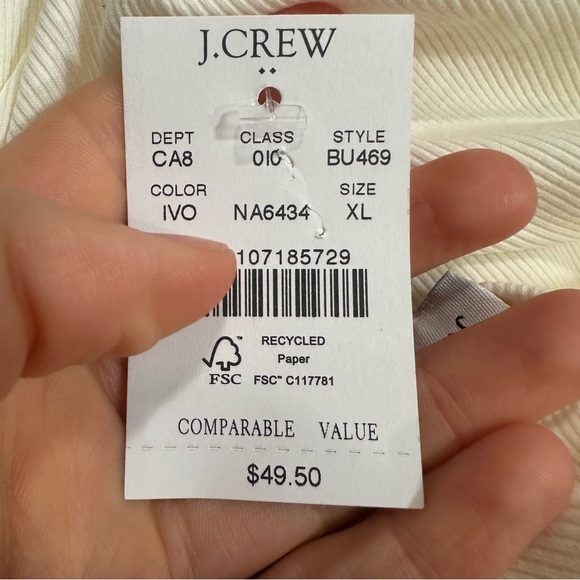 J crew Ribbed-knit mockneck top ivory - Picture 4 of 4